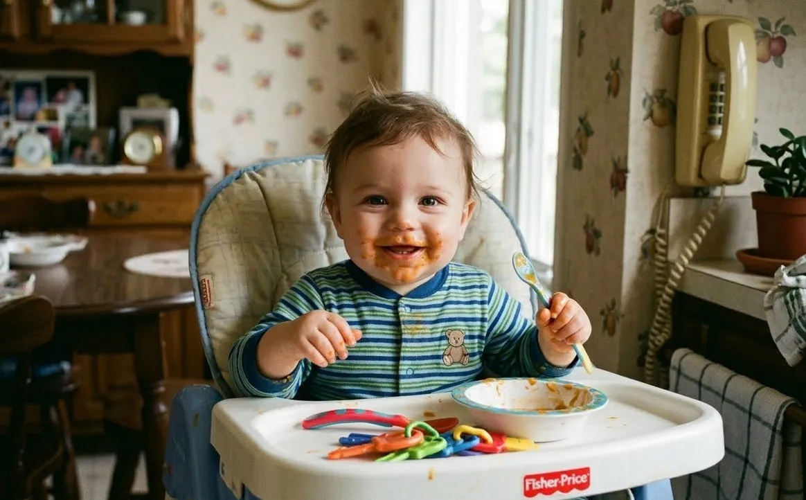 Baby smiling at the camera